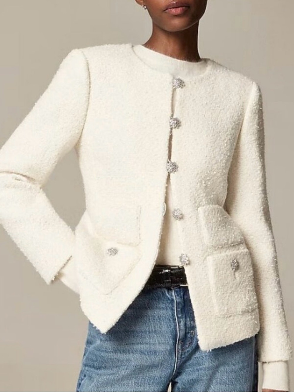 NEW J Crew Collection lady jacket in textured tweed 16